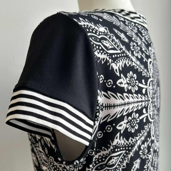 Joseph Ribkoff Black & White Medallion Print Graphic Stretch Jersey Dress – US S - Picture 12 of 14